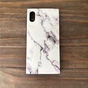 Iphone X Iphone 10 Marble Pattern Phone Case - Black and White